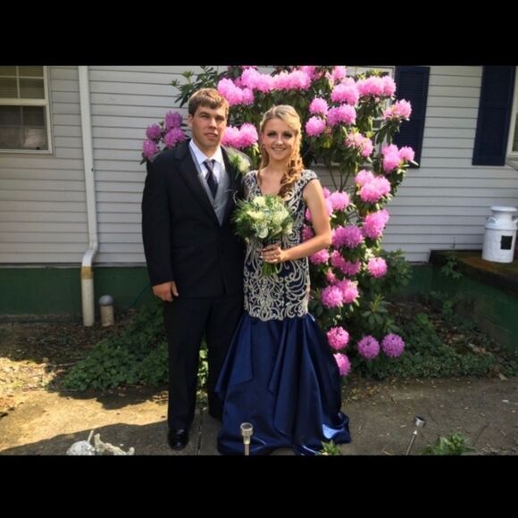 Rachel Allan Prima Donna 5817. Size 4, long blue and silver gown 👗 - Picture 2 of 8